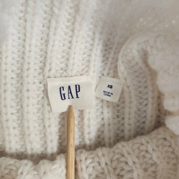 GAP Women's Mock Neck Wool Alpaca Blend X-Small Cream Sweater - Picture 6 of 10